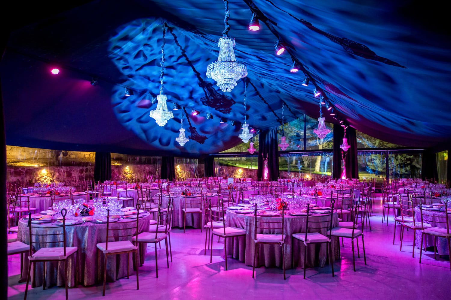 Iluminación de salón de bodas, proyectos de iluminación personalizados
