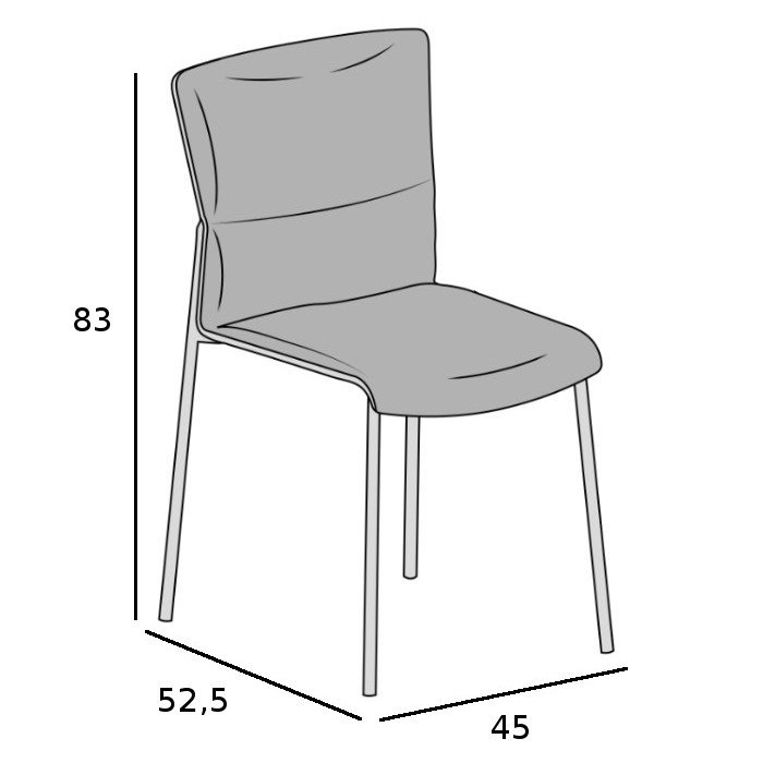 medidas silla de diseño de piel Lago Valladolid