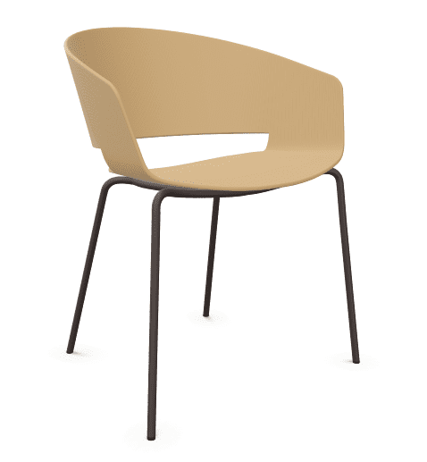 6. silla ronda marron camel