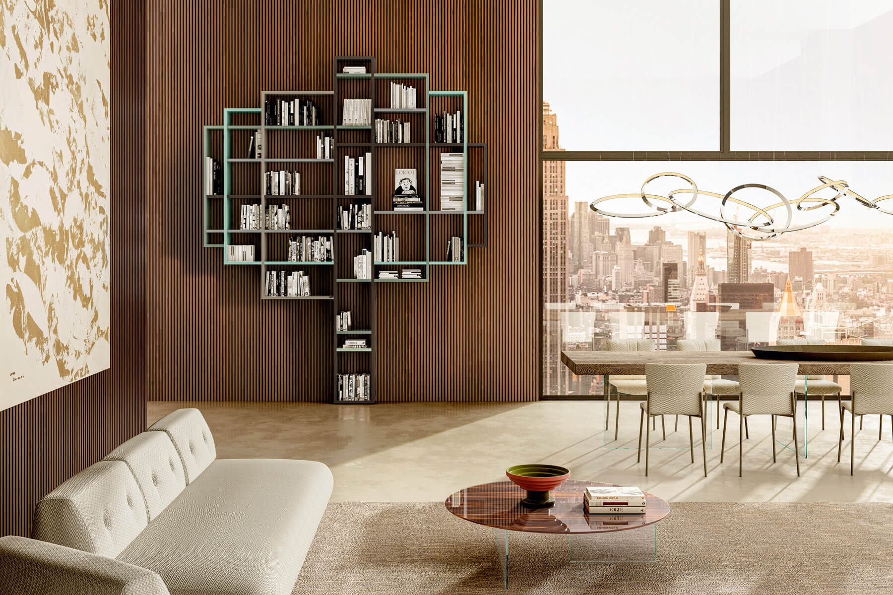 libreria-albero Salón con librería