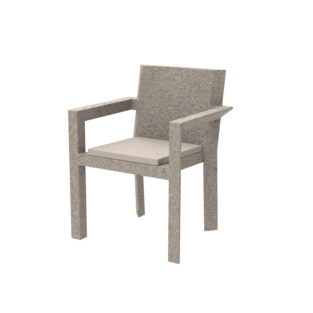 Silla con brazos Frame crema granito