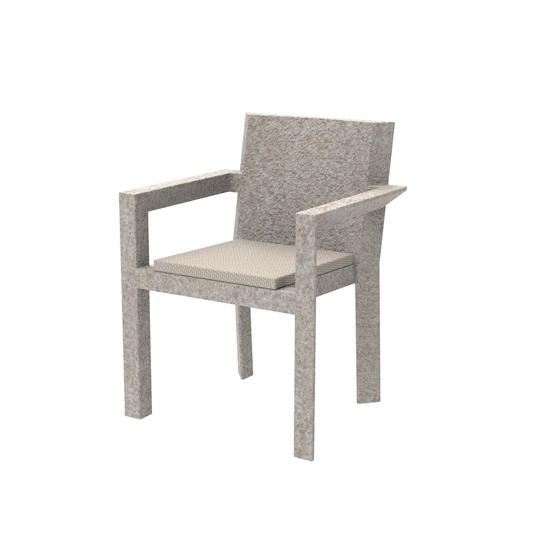 Silla con brazos Frame ecru granito