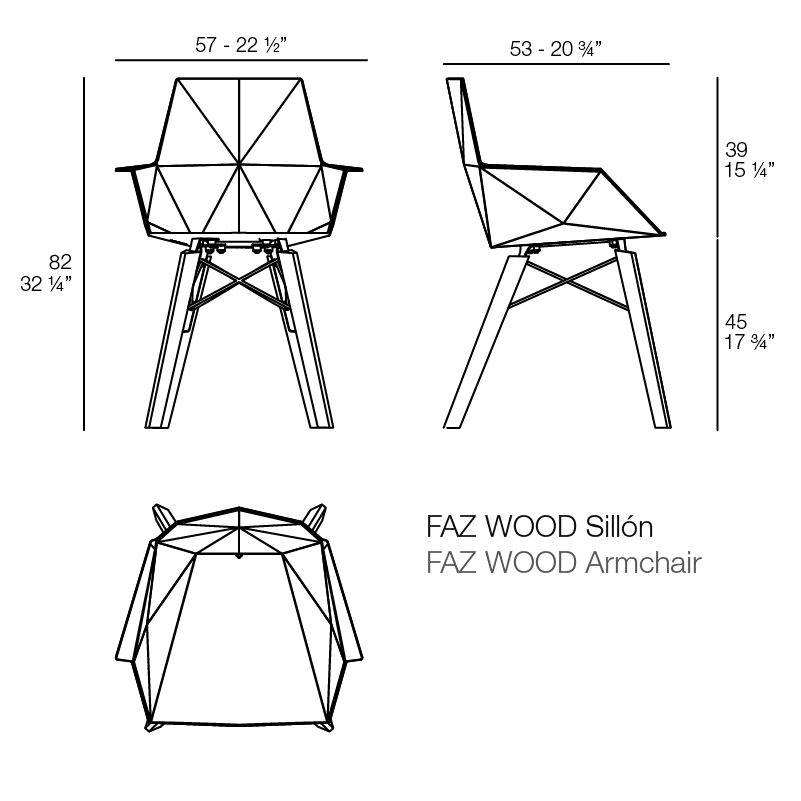 silla faz madera brazos medidas