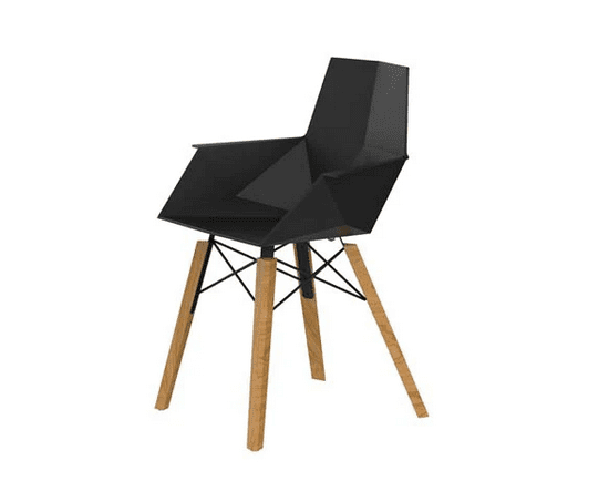 silla faz madera brazos oscura negra Silla con brazos Faz madera de Vondom