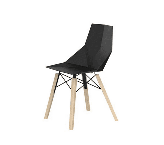 silla faz madera clara negro