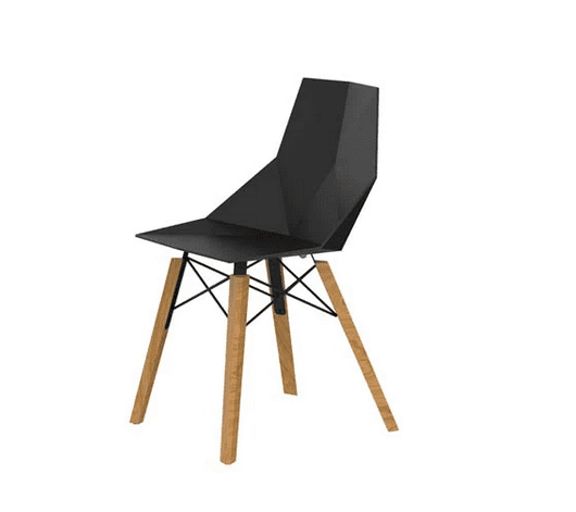 silla faz madera oscura negro