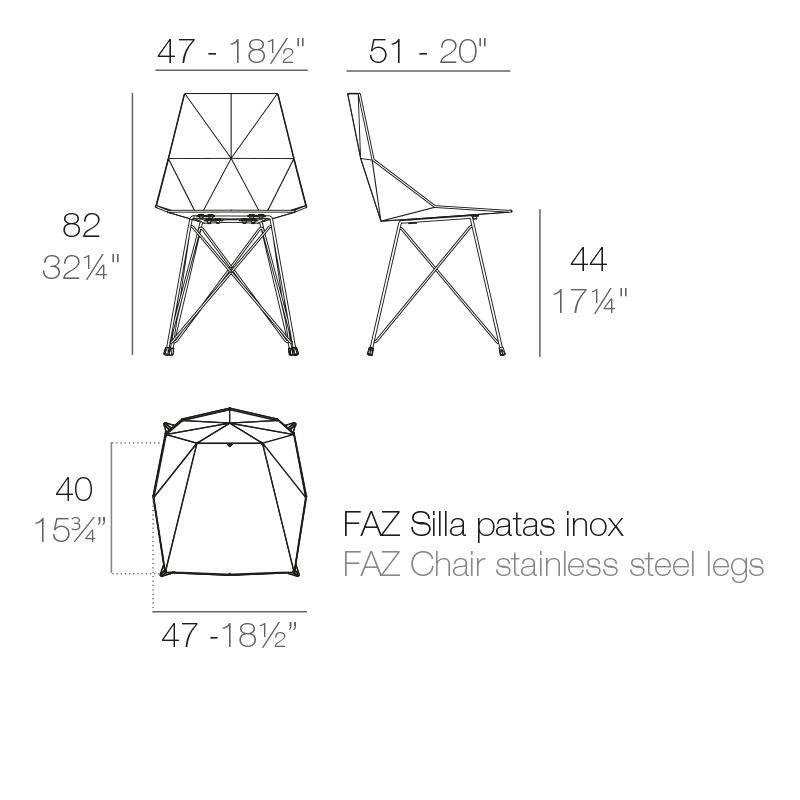 silla faz medidas