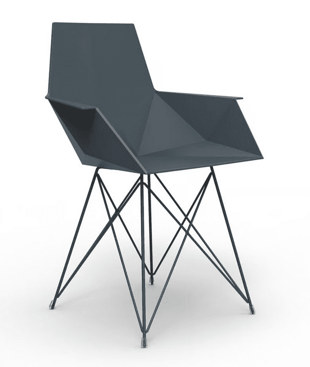 sillón faz metálico brazo negro