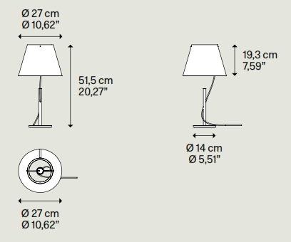 lámpara de sobremesa hover medidas