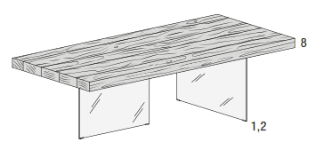 Mesa comedor Lago 2170W medidas